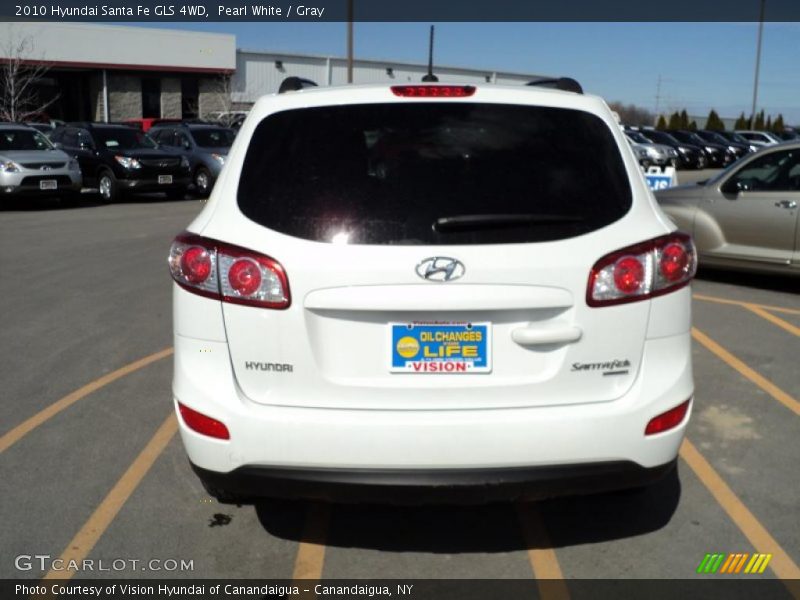 Pearl White / Gray 2010 Hyundai Santa Fe GLS 4WD