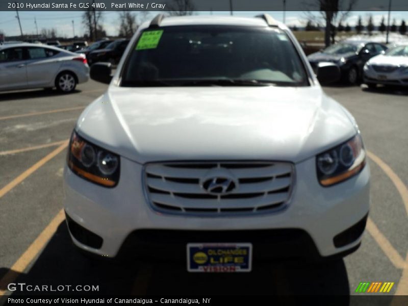 Pearl White / Gray 2010 Hyundai Santa Fe GLS 4WD