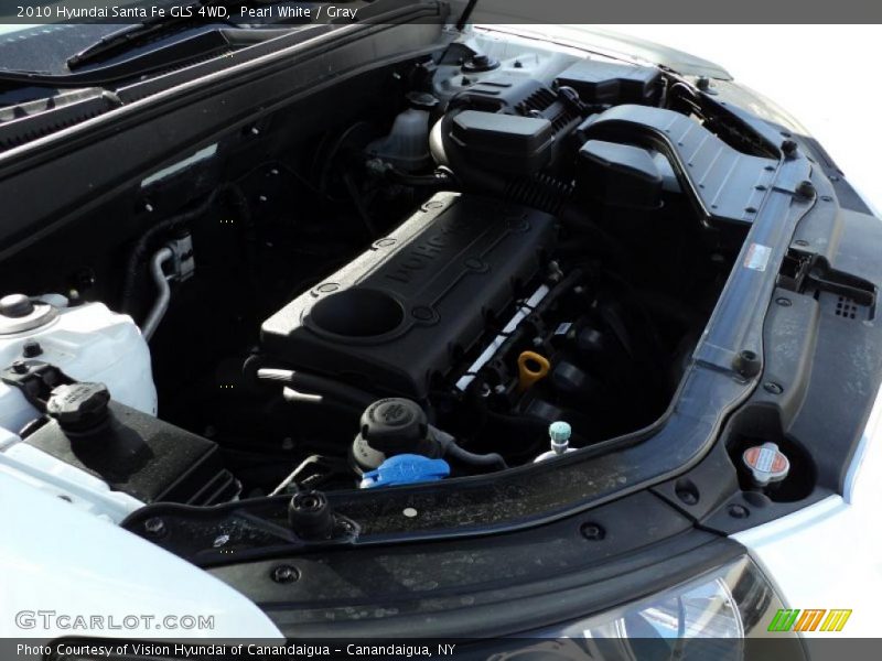 Pearl White / Gray 2010 Hyundai Santa Fe GLS 4WD