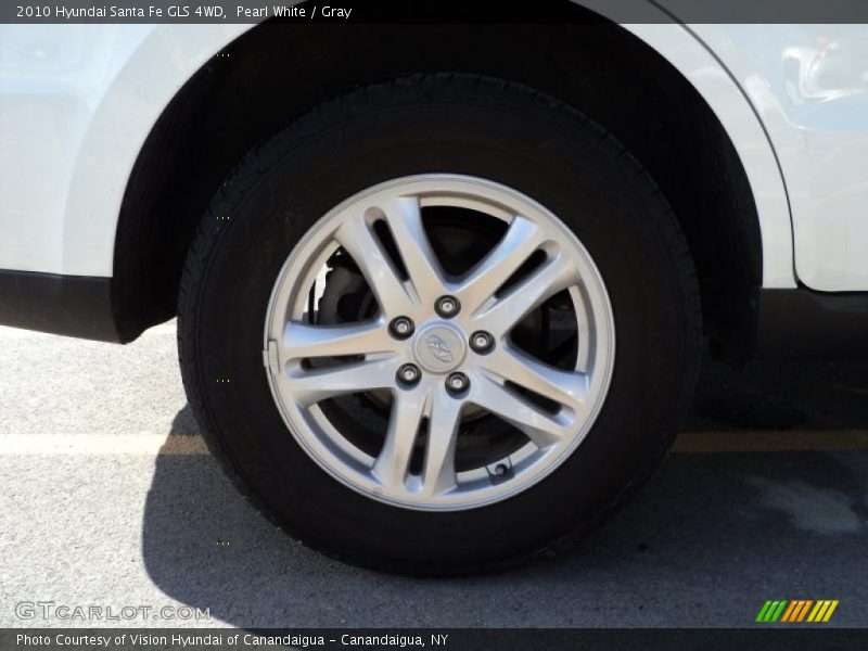 Pearl White / Gray 2010 Hyundai Santa Fe GLS 4WD