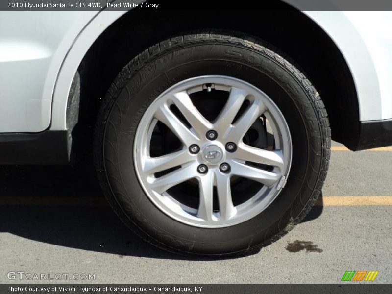 Pearl White / Gray 2010 Hyundai Santa Fe GLS 4WD