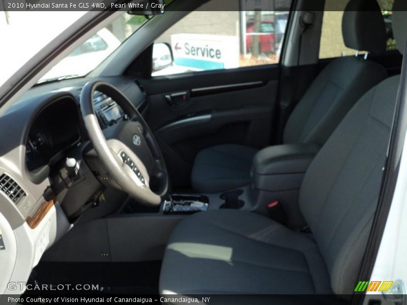 Pearl White / Gray 2010 Hyundai Santa Fe GLS 4WD