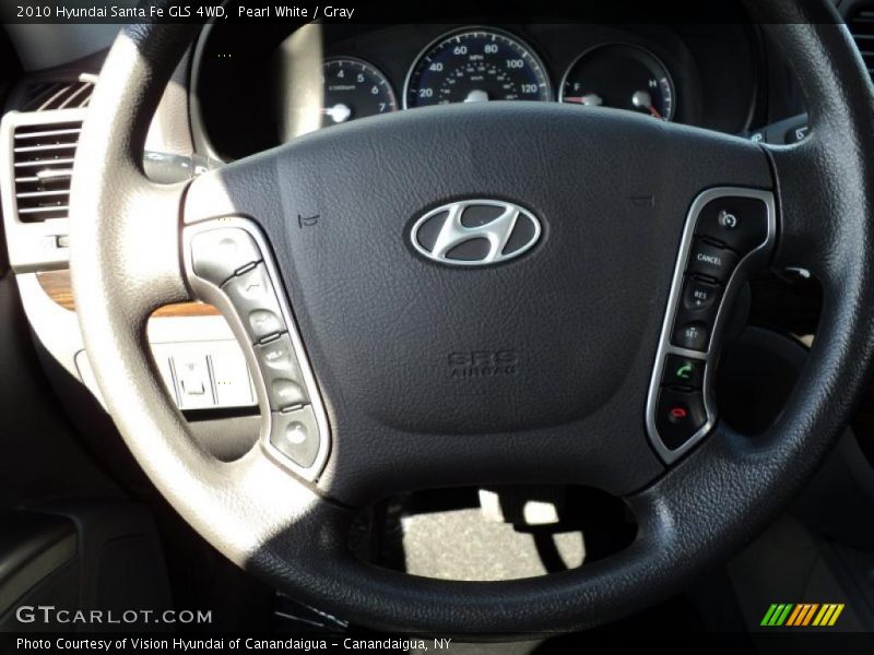 Pearl White / Gray 2010 Hyundai Santa Fe GLS 4WD