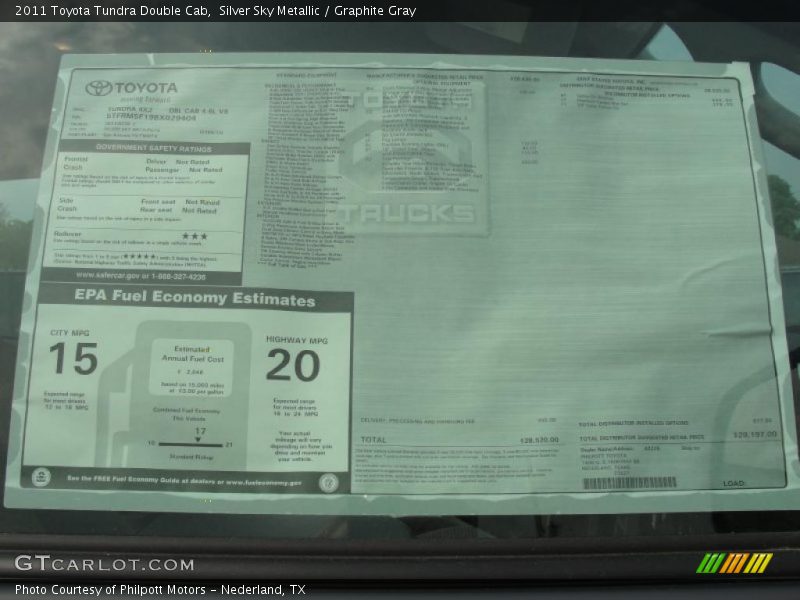 Silver Sky Metallic / Graphite Gray 2011 Toyota Tundra Double Cab