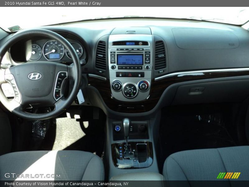 Pearl White / Gray 2010 Hyundai Santa Fe GLS 4WD