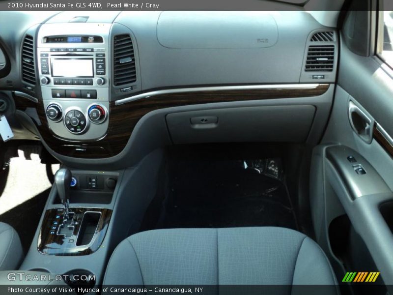 Pearl White / Gray 2010 Hyundai Santa Fe GLS 4WD