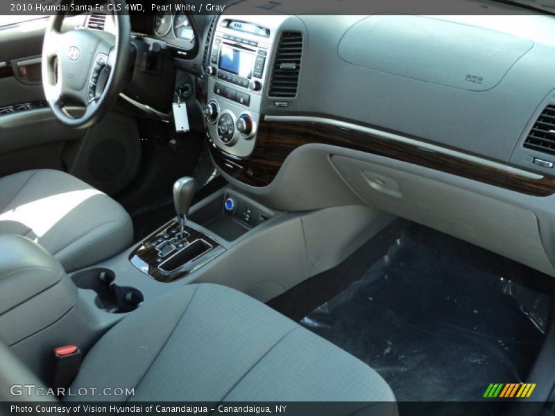 Pearl White / Gray 2010 Hyundai Santa Fe GLS 4WD