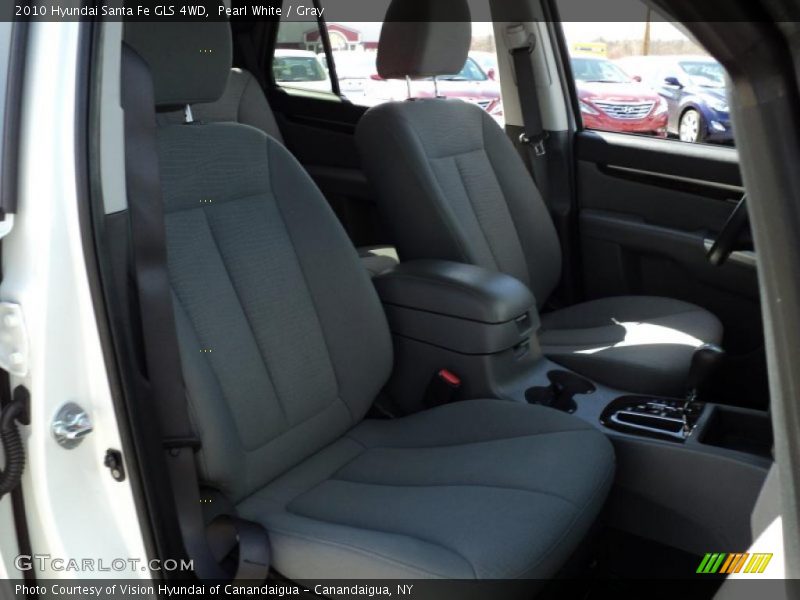 Pearl White / Gray 2010 Hyundai Santa Fe GLS 4WD