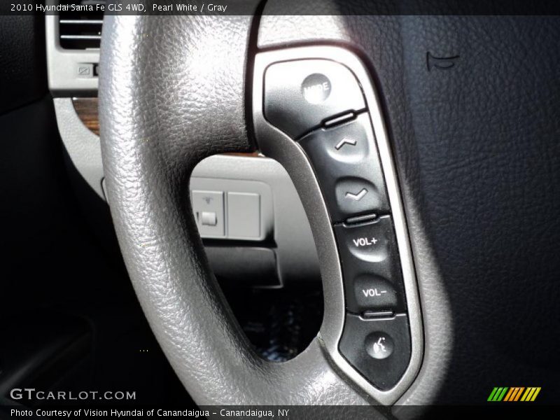 Pearl White / Gray 2010 Hyundai Santa Fe GLS 4WD
