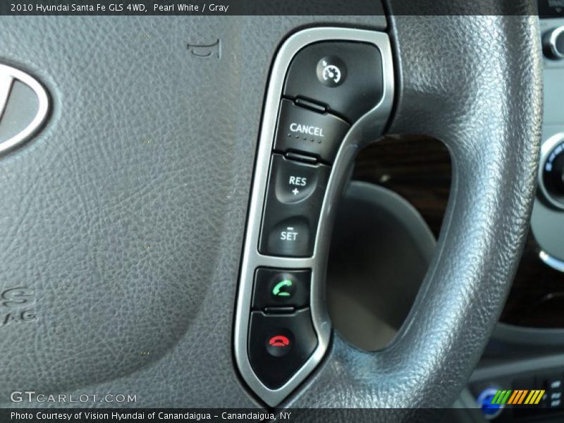 Pearl White / Gray 2010 Hyundai Santa Fe GLS 4WD