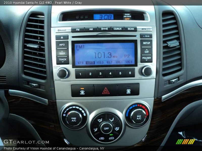 Pearl White / Gray 2010 Hyundai Santa Fe GLS 4WD