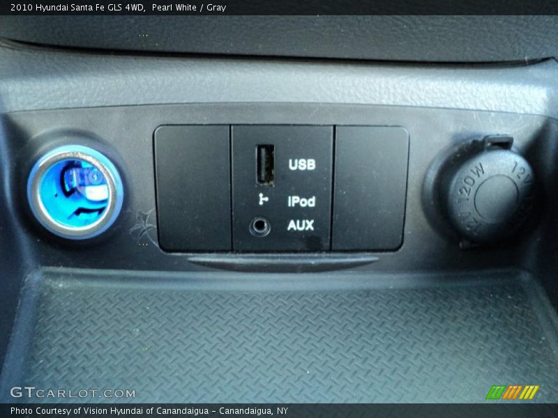 Pearl White / Gray 2010 Hyundai Santa Fe GLS 4WD