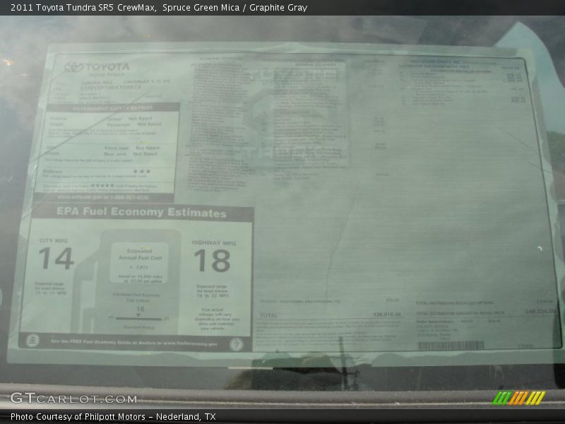Spruce Green Mica / Graphite Gray 2011 Toyota Tundra SR5 CrewMax