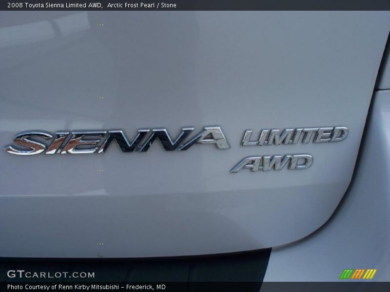 Arctic Frost Pearl / Stone 2008 Toyota Sienna Limited AWD