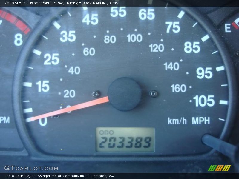 Midnight Black Metallic / Gray 2000 Suzuki Grand Vitara Limited