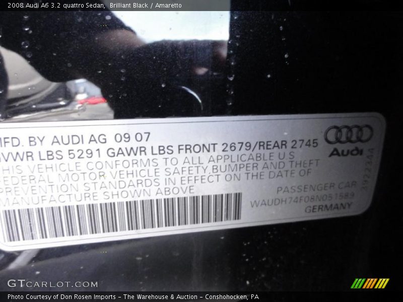 Brilliant Black / Amaretto 2008 Audi A6 3.2 quattro Sedan