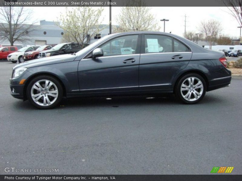 Steel Grey Metallic / Black 2009 Mercedes-Benz C 300 Luxury