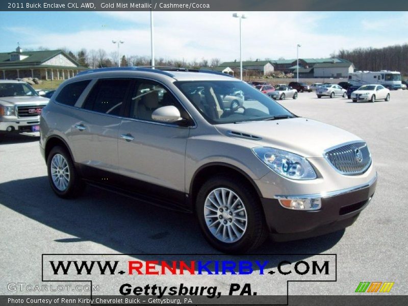 Gold Mist Metallic / Cashmere/Cocoa 2011 Buick Enclave CXL AWD