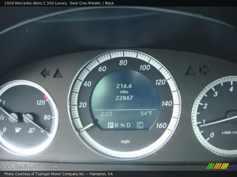 Steel Grey Metallic / Black 2009 Mercedes-Benz C 300 Luxury