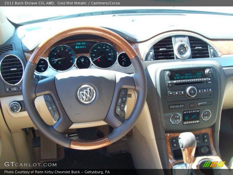 Gold Mist Metallic / Cashmere/Cocoa 2011 Buick Enclave CXL AWD