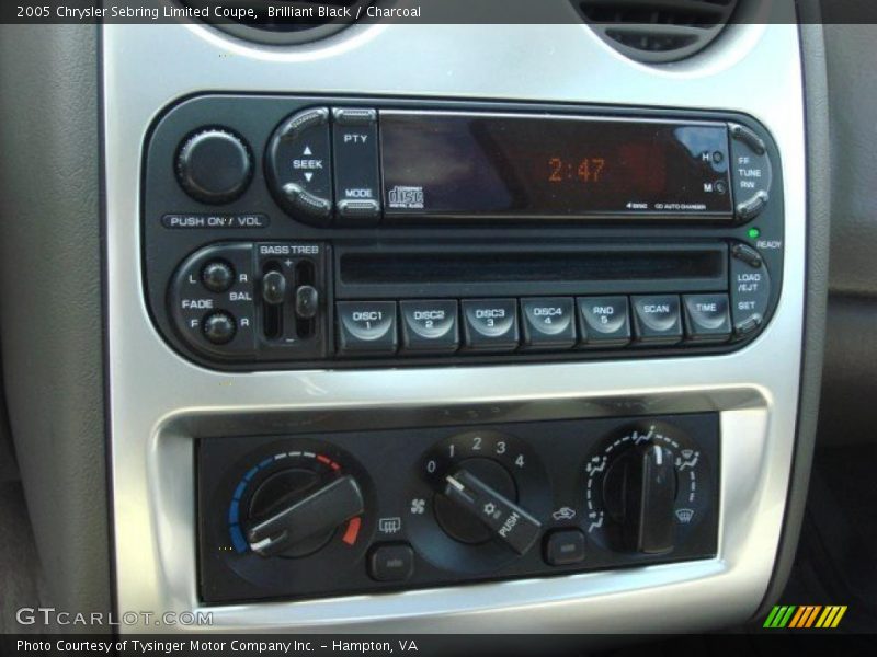 Controls of 2005 Sebring Limited Coupe