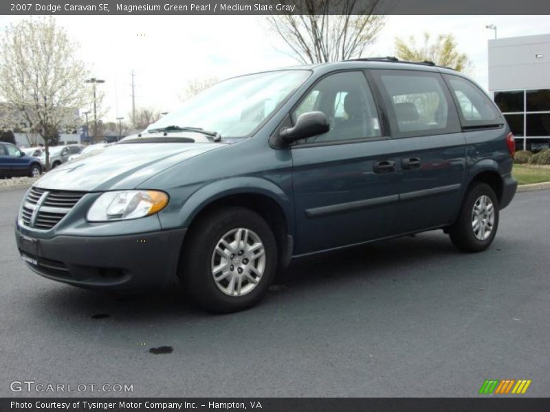 Magnesium Green Pearl / Medium Slate Gray 2007 Dodge Caravan SE