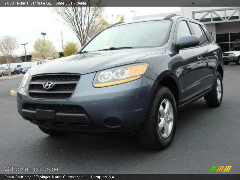 Slate Blue / Beige 2008 Hyundai Santa Fe GLS