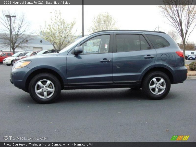 Slate Blue / Beige 2008 Hyundai Santa Fe GLS