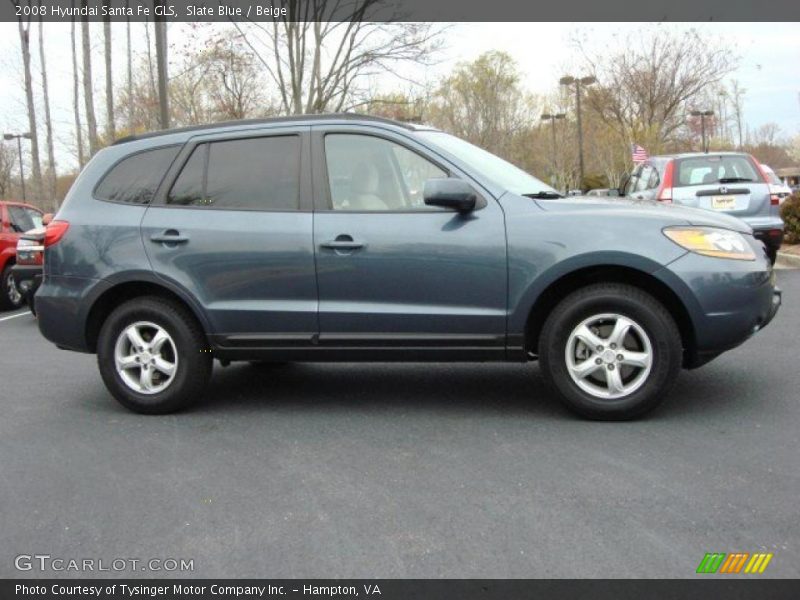 Slate Blue / Beige 2008 Hyundai Santa Fe GLS