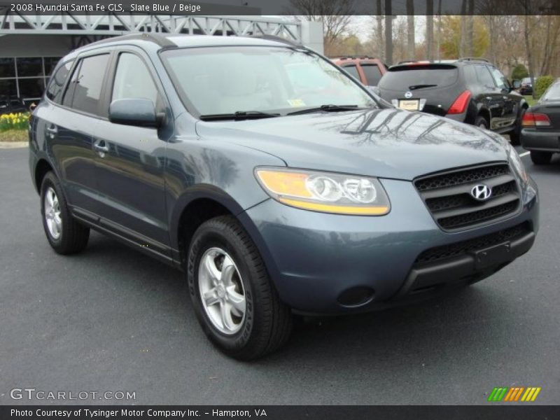 Slate Blue / Beige 2008 Hyundai Santa Fe GLS