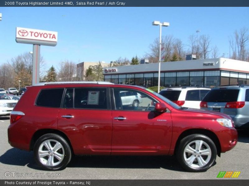 Salsa Red Pearl / Ash Gray 2008 Toyota Highlander Limited 4WD