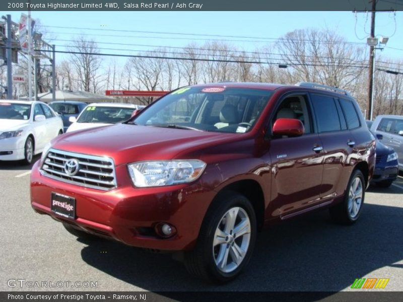 Salsa Red Pearl / Ash Gray 2008 Toyota Highlander Limited 4WD