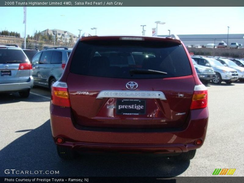 Salsa Red Pearl / Ash Gray 2008 Toyota Highlander Limited 4WD