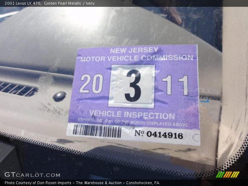 Golden Pearl Metallic / Ivory 2001 Lexus LX 470
