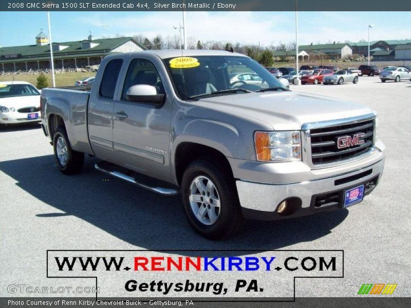 Silver Birch Metallic / Ebony 2008 GMC Sierra 1500 SLT Extended Cab 4x4