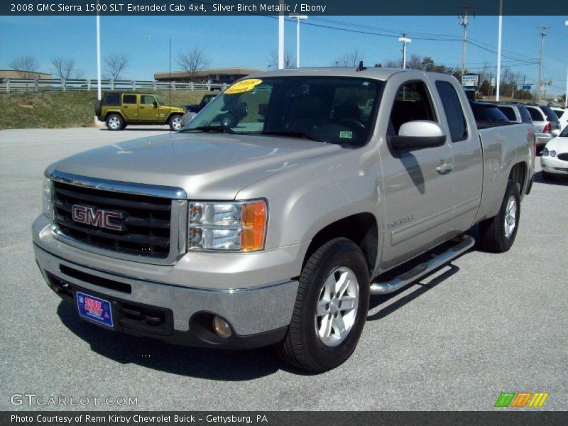 Silver Birch Metallic / Ebony 2008 GMC Sierra 1500 SLT Extended Cab 4x4