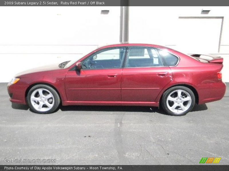 Ruby Red Pearl / Off Black 2009 Subaru Legacy 2.5i Sedan