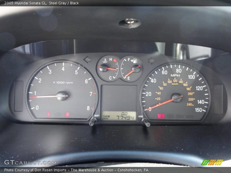 Steel Gray / Black 2005 Hyundai Sonata GL