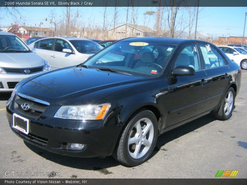 Ebony Black / Gray 2008 Hyundai Sonata SE V6