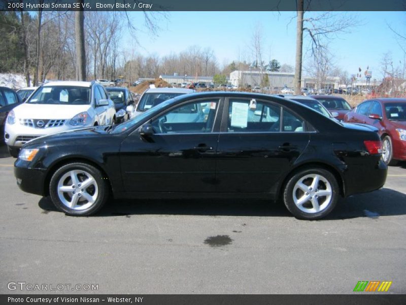 Ebony Black / Gray 2008 Hyundai Sonata SE V6