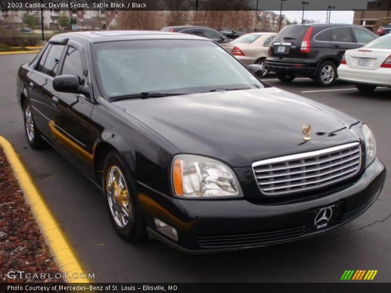 Sable Black / Black 2003 Cadillac DeVille Sedan