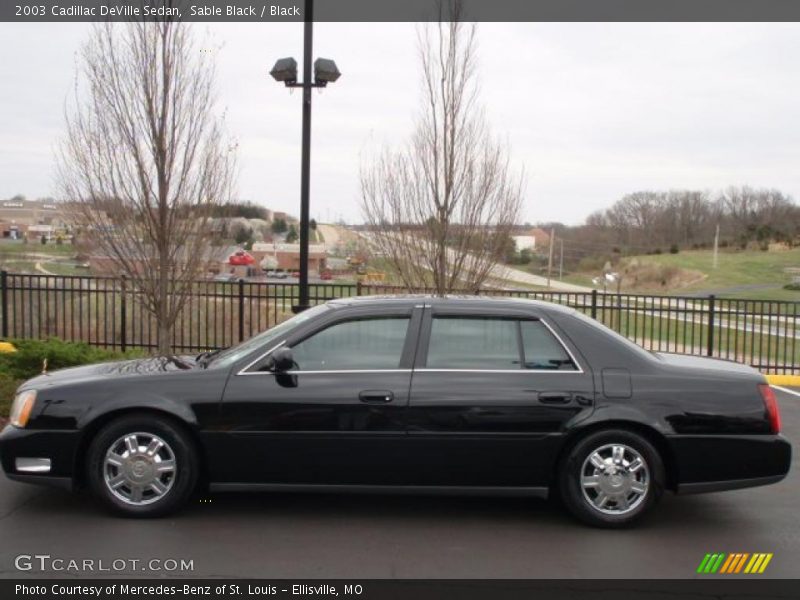 Sable Black / Black 2003 Cadillac DeVille Sedan