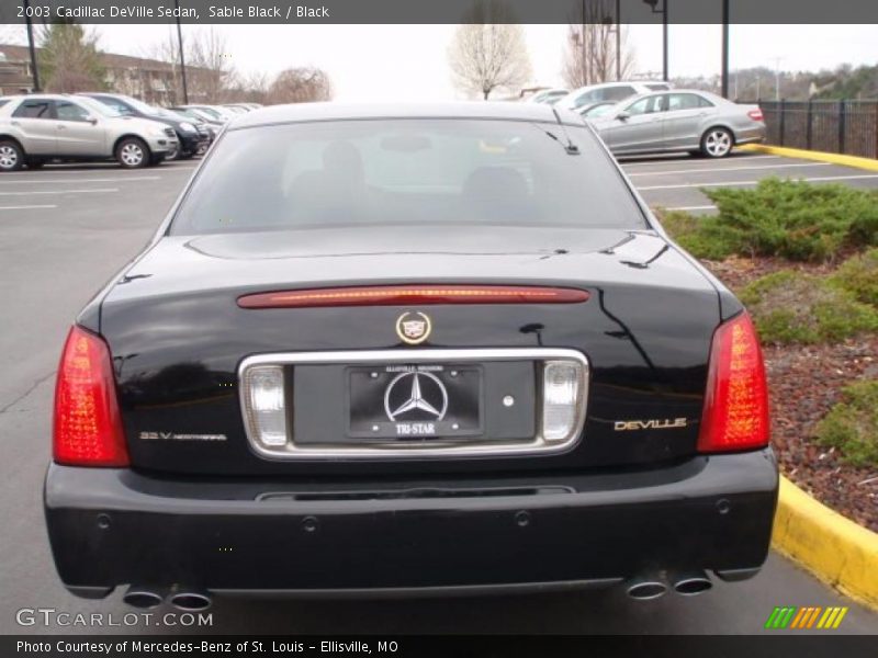 Sable Black / Black 2003 Cadillac DeVille Sedan