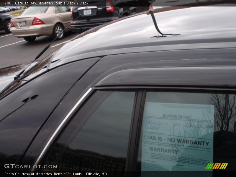 Sable Black / Black 2003 Cadillac DeVille Sedan