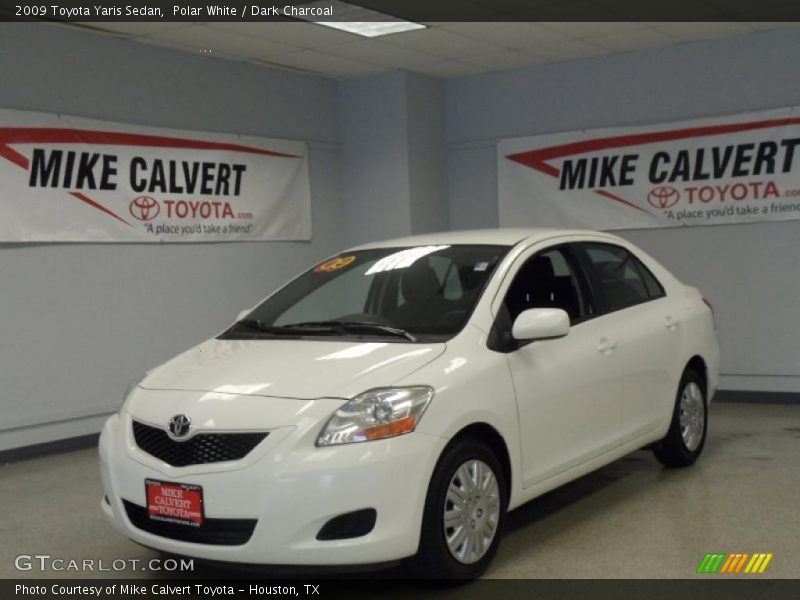 Polar White / Dark Charcoal 2009 Toyota Yaris Sedan
