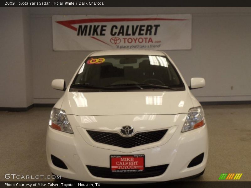 Polar White / Dark Charcoal 2009 Toyota Yaris Sedan