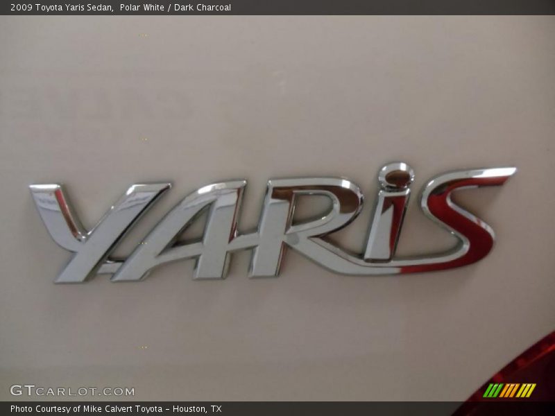 Polar White / Dark Charcoal 2009 Toyota Yaris Sedan