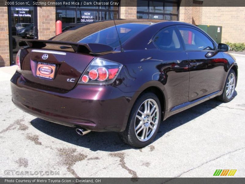 Sizzling Crimson Red Mica / Dark Charcoal Gray 2008 Scion tC