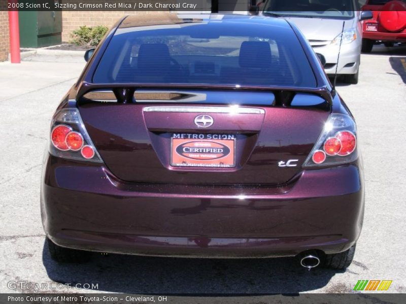Sizzling Crimson Red Mica / Dark Charcoal Gray 2008 Scion tC