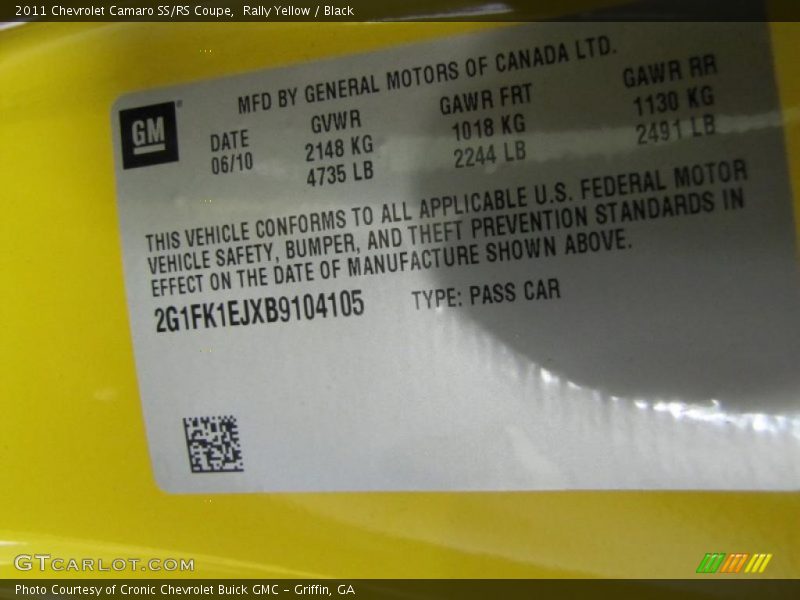 Rally Yellow / Black 2011 Chevrolet Camaro SS/RS Coupe